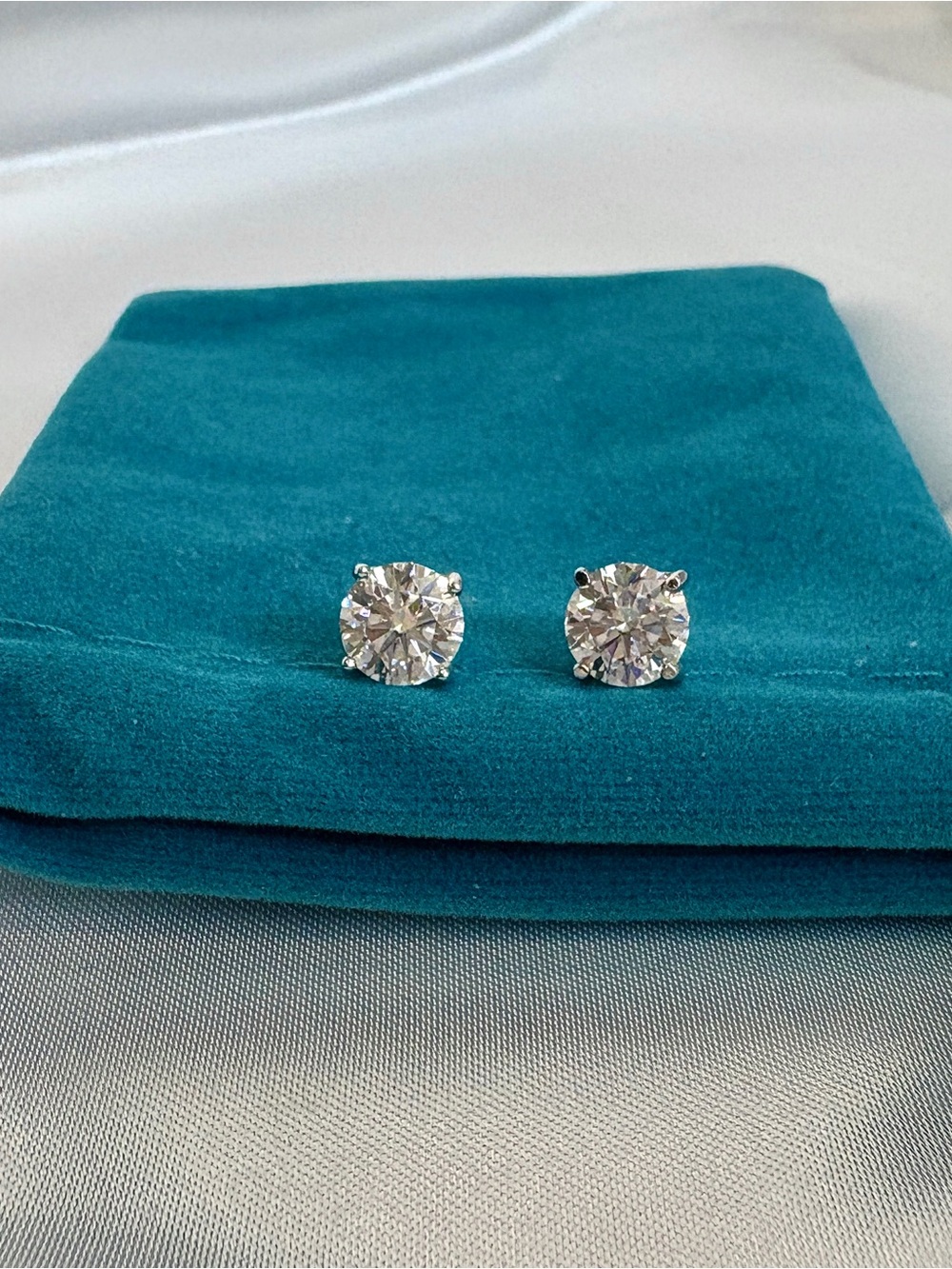 ✨ 2.4 CTW Moissanite Solitaire Stud Earrings – 925 Sterling Silver Screw Backs ✨